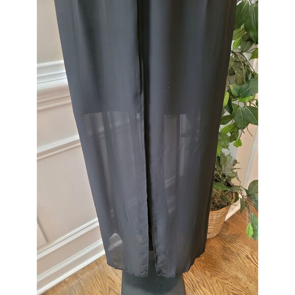 J for Justify Dress Women's Large Black Sleeveless Maxi Chiffon Sheer Skirt - Picture 11 of 13